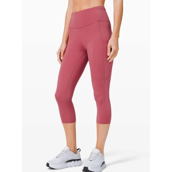 Lululemon Fast and Free Crop II 19” Leggings Cherry Tint Size 8 - Picture 1 of 6